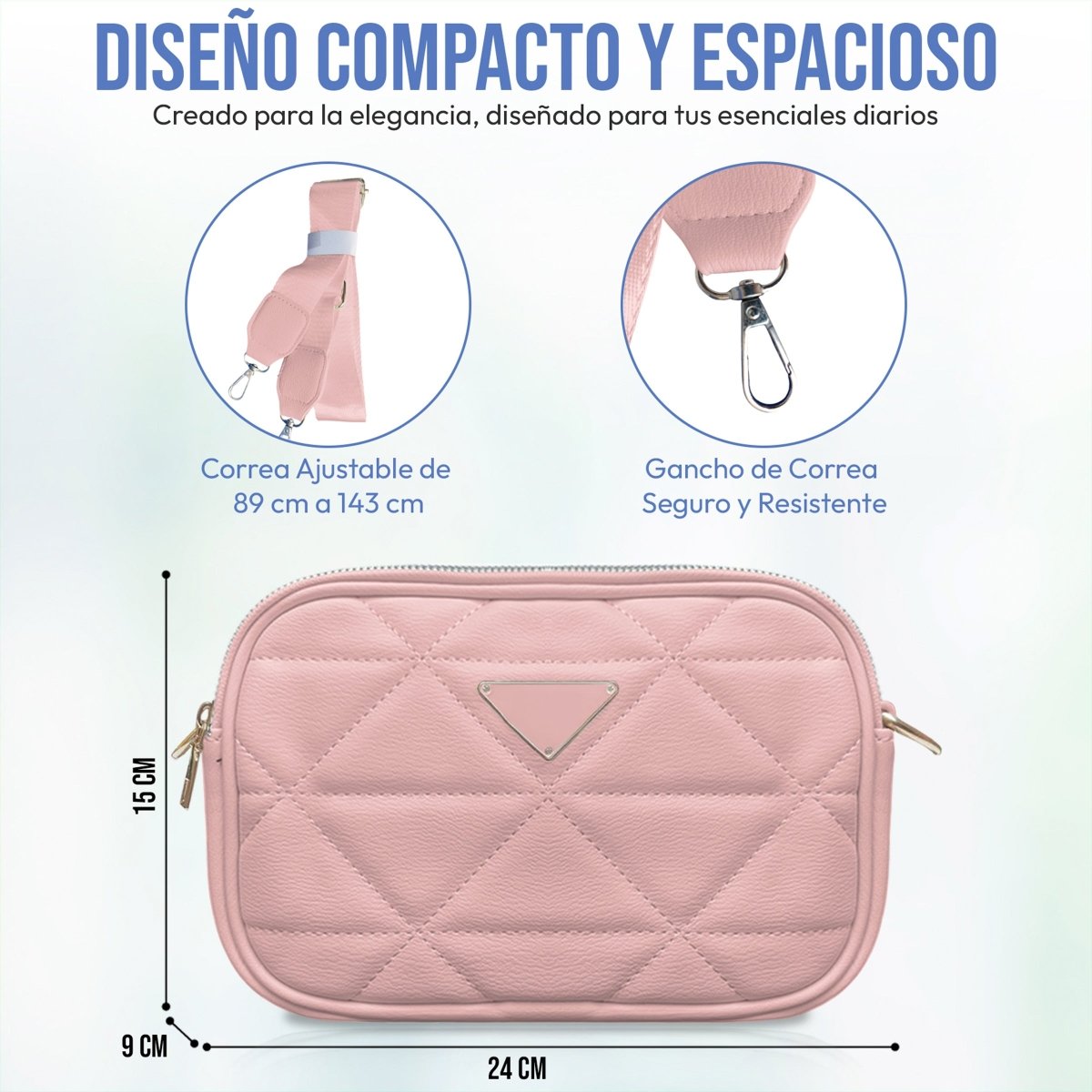 Mini Bolso Moderno Con Correa Ajustable & Diseño Versátil - ONDASHOPMX