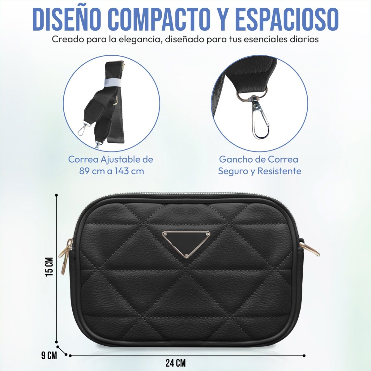 Mini Bolso Moderno Con Correa Ajustable & Diseño Versátil - ONDASHOPMX
