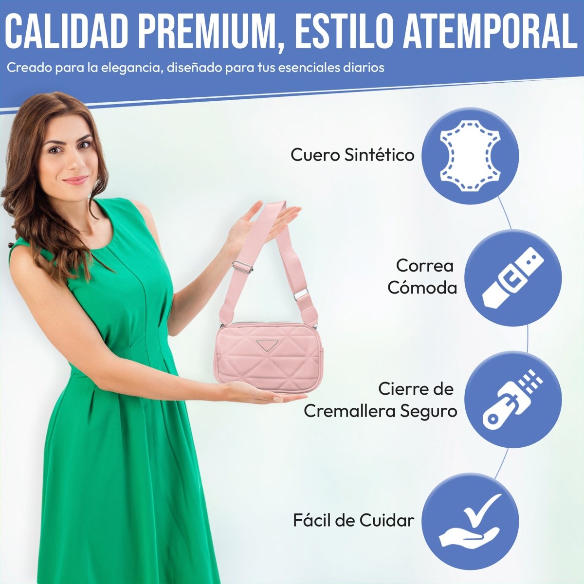 Mini Bolso Moderno Con Correa Ajustable & Diseño Versátil - ONDASHOPMX
