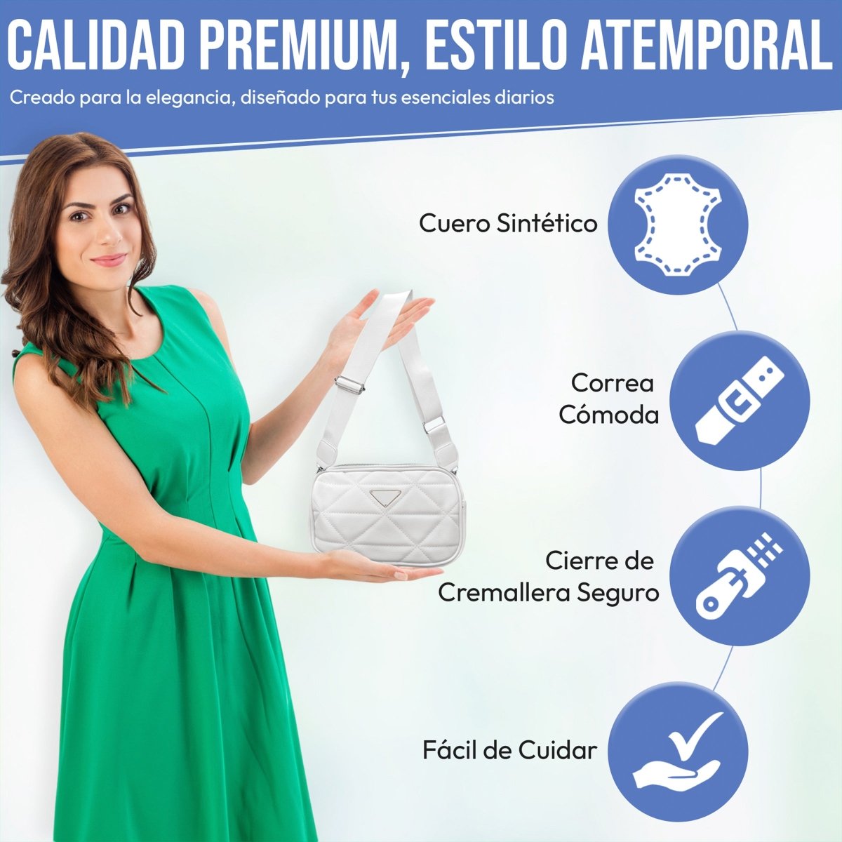 Mini Bolso Moderno Con Correa Ajustable & Diseño Versátil - ONDASHOPMX