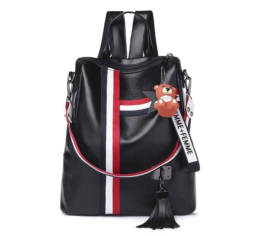 Mochila Antirrobo De Moda Con Llavero De Osito – Estilo Urbano Unisex - ONDASHOPMX