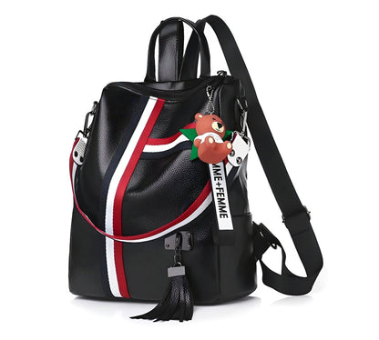 Mochila Antirrobo De Moda Con Llavero De Osito – Estilo Urbano Unisex - ONDASHOPMX
