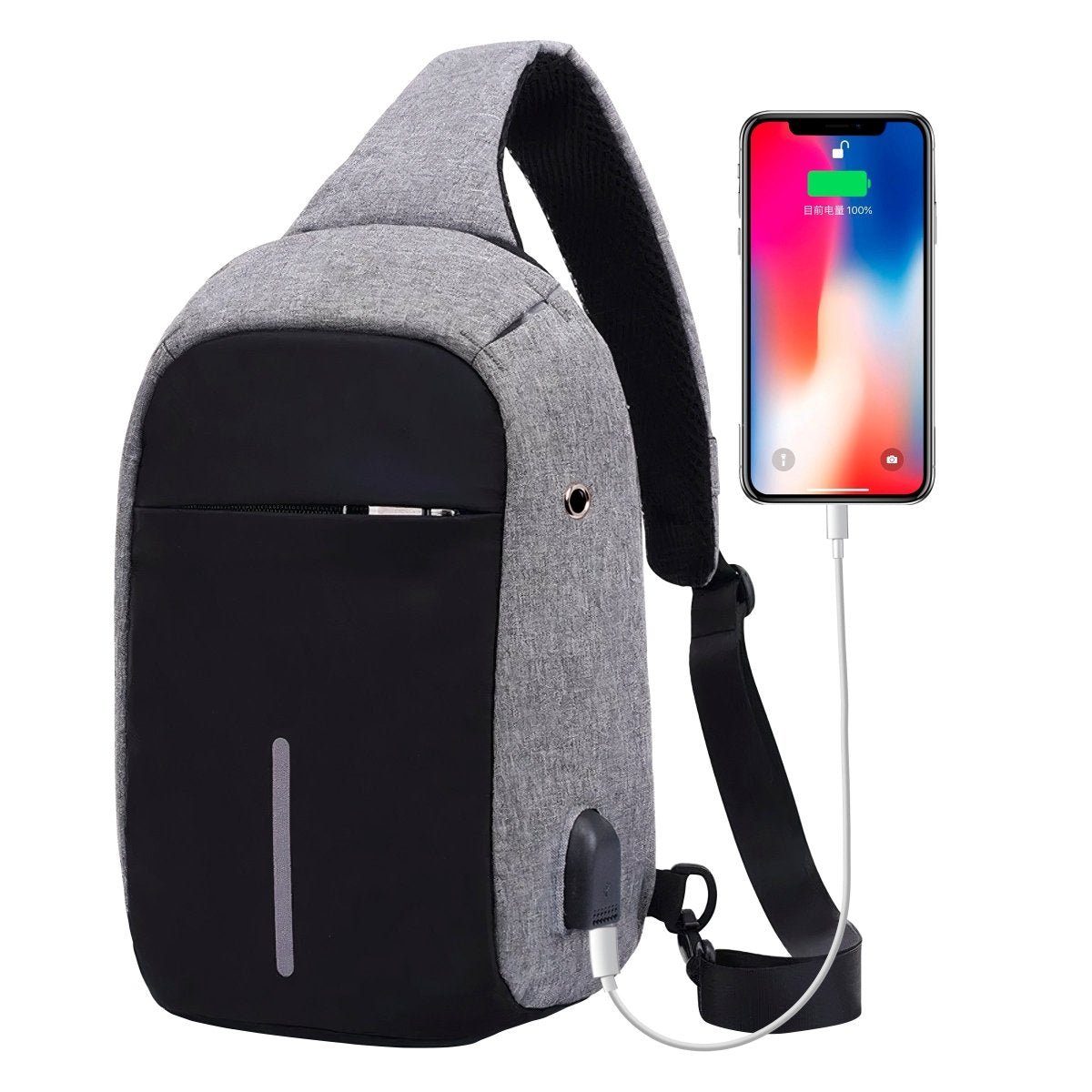 Mochila Cruzada Antirrobo Con Puerto USB - ONDASHOPMX