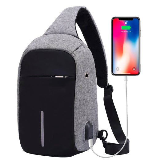 Mochila Cruzada Antirrobo Con Puerto USB - ONDASHOPMX