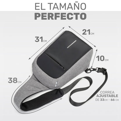 Mochila Cruzada Antirrobo Con Puerto USB - ONDASHOPMX