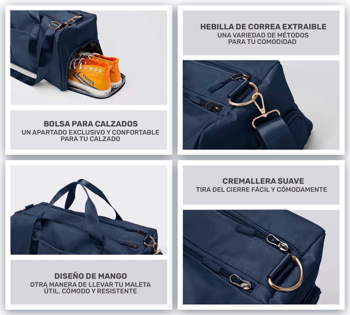 Mochila Deportiva Compartimento Separado Para Zapatos Bolsa De Viaje Para Hombre & Mujer - ONDASHOPMX