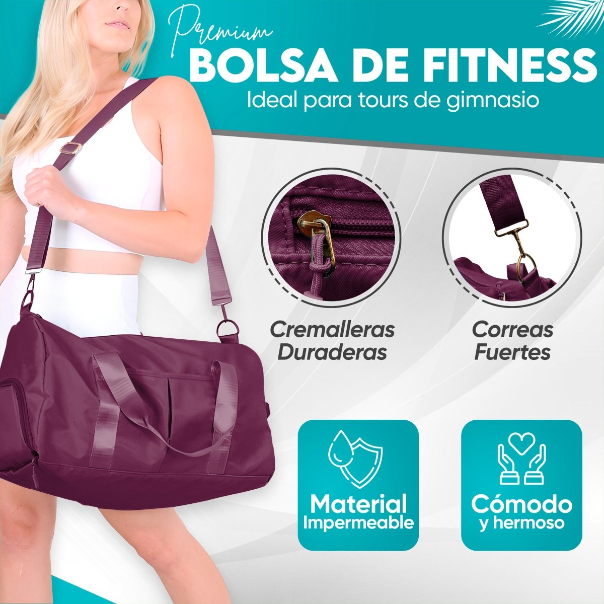 Mochila Deportiva Compartimento Separado Para Zapatos Bolsa De Viaje Para Hombre & Mujer - ONDASHOPMX