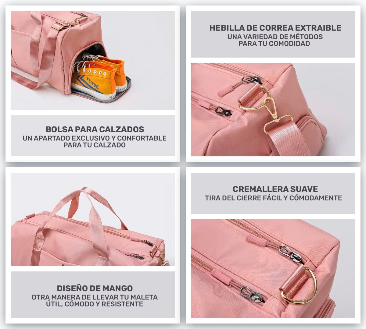 Mochila Deportiva Compartimento Separado Para Zapatos Bolsa De Viaje Para Hombre & Mujer - ONDASHOPMX