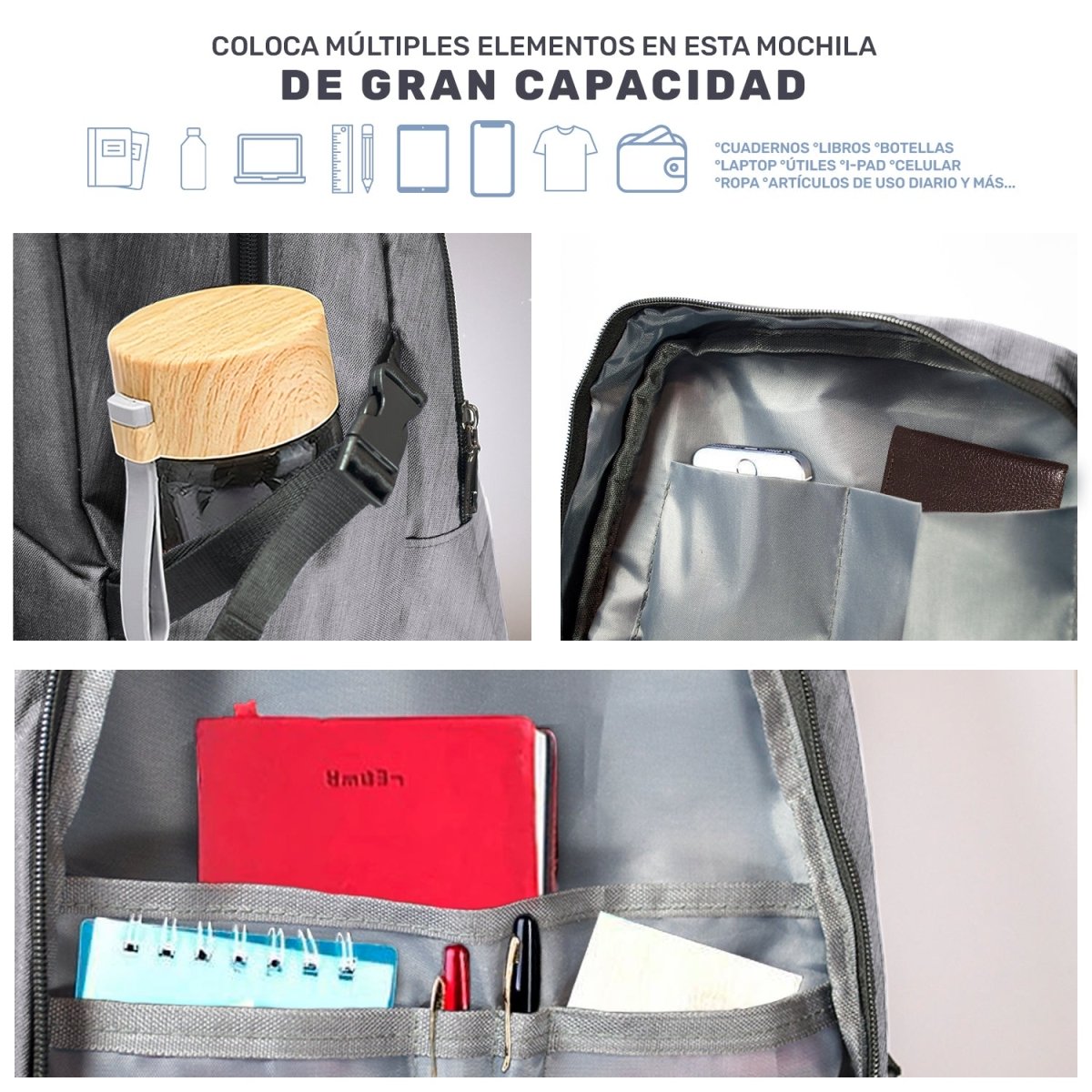 Mochila Ejecutiva Antirrobo para Laptop – Moderna, Resistente & Espaciosa - ONDASHOPMX
