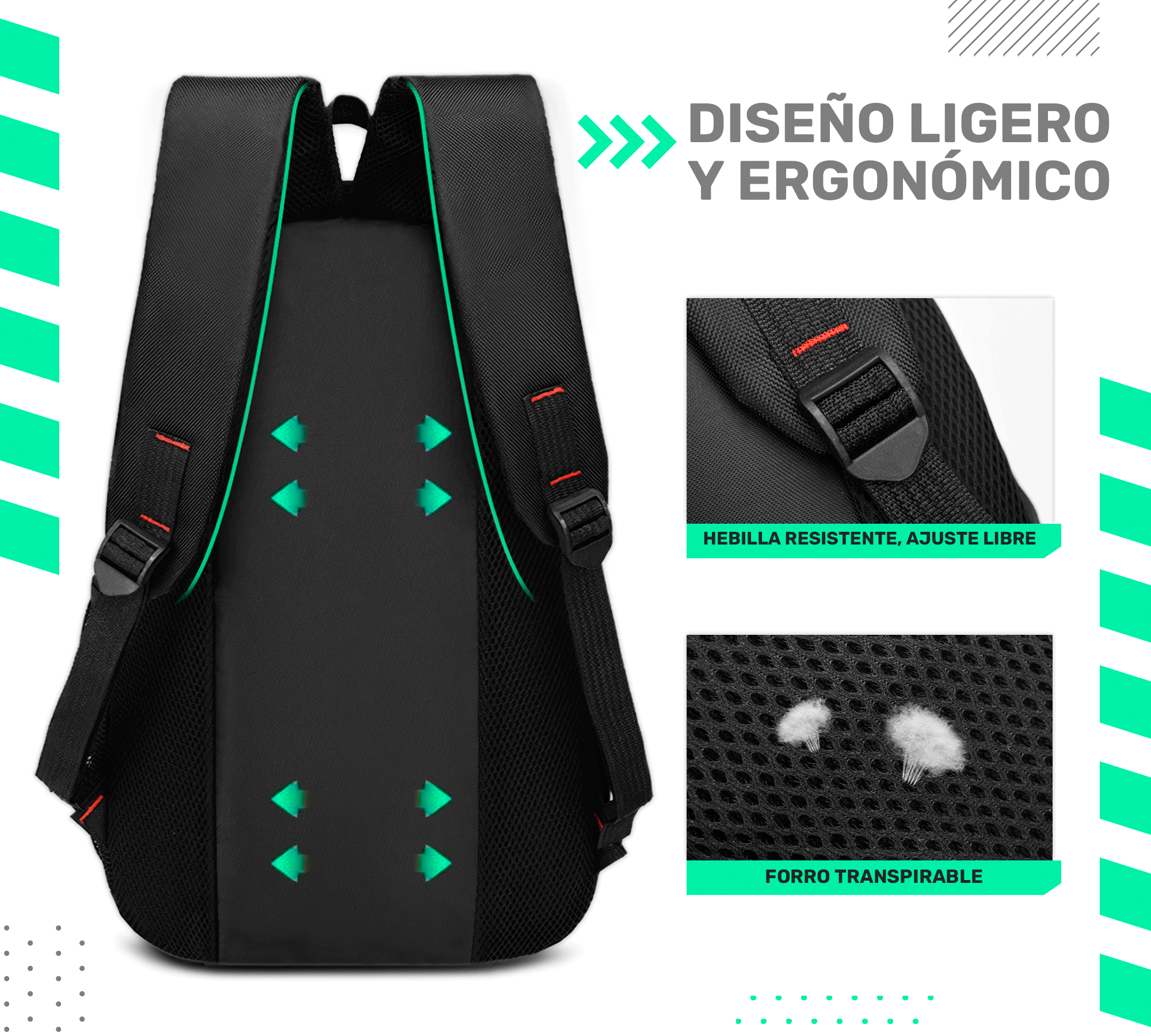 Mochila Escolar De Gran Capacidad Impermeable Para Hombre Mujer - ONDASHOPMX