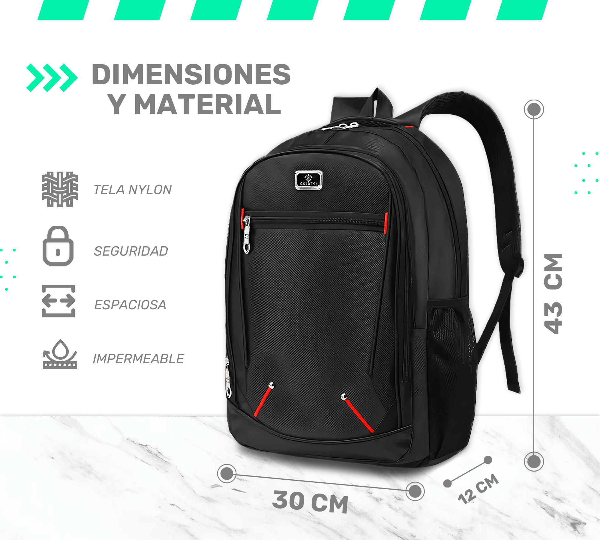 Mochila Escolar De Gran Capacidad Impermeable Para Hombre Mujer - ONDASHOPMX