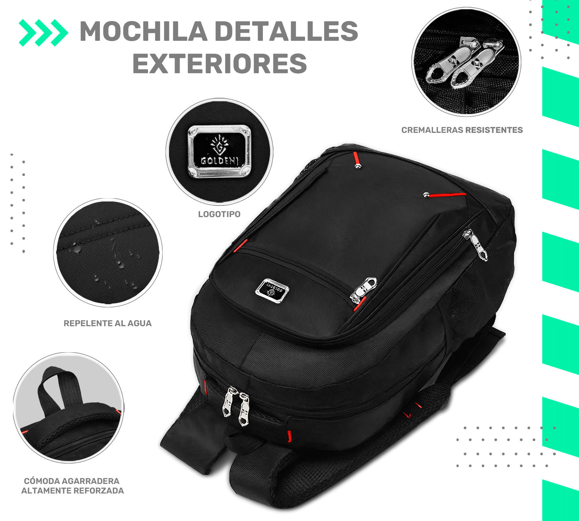 Mochila Escolar De Gran Capacidad Impermeable Para Hombre Mujer - ONDASHOPMX