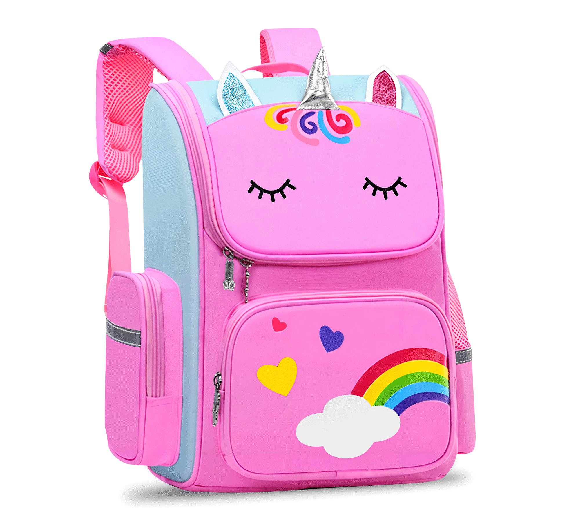 Mochila Escolar Unicornio Para Niñas Niños Con Bolsillos Laterales - ONDASHOPMX