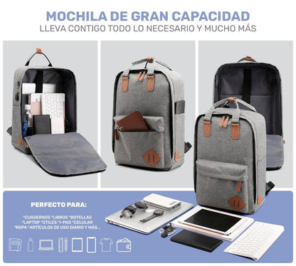 Mochila Multifuncional Con Cargador Usb 3 Piezas - ONDASHOPMX