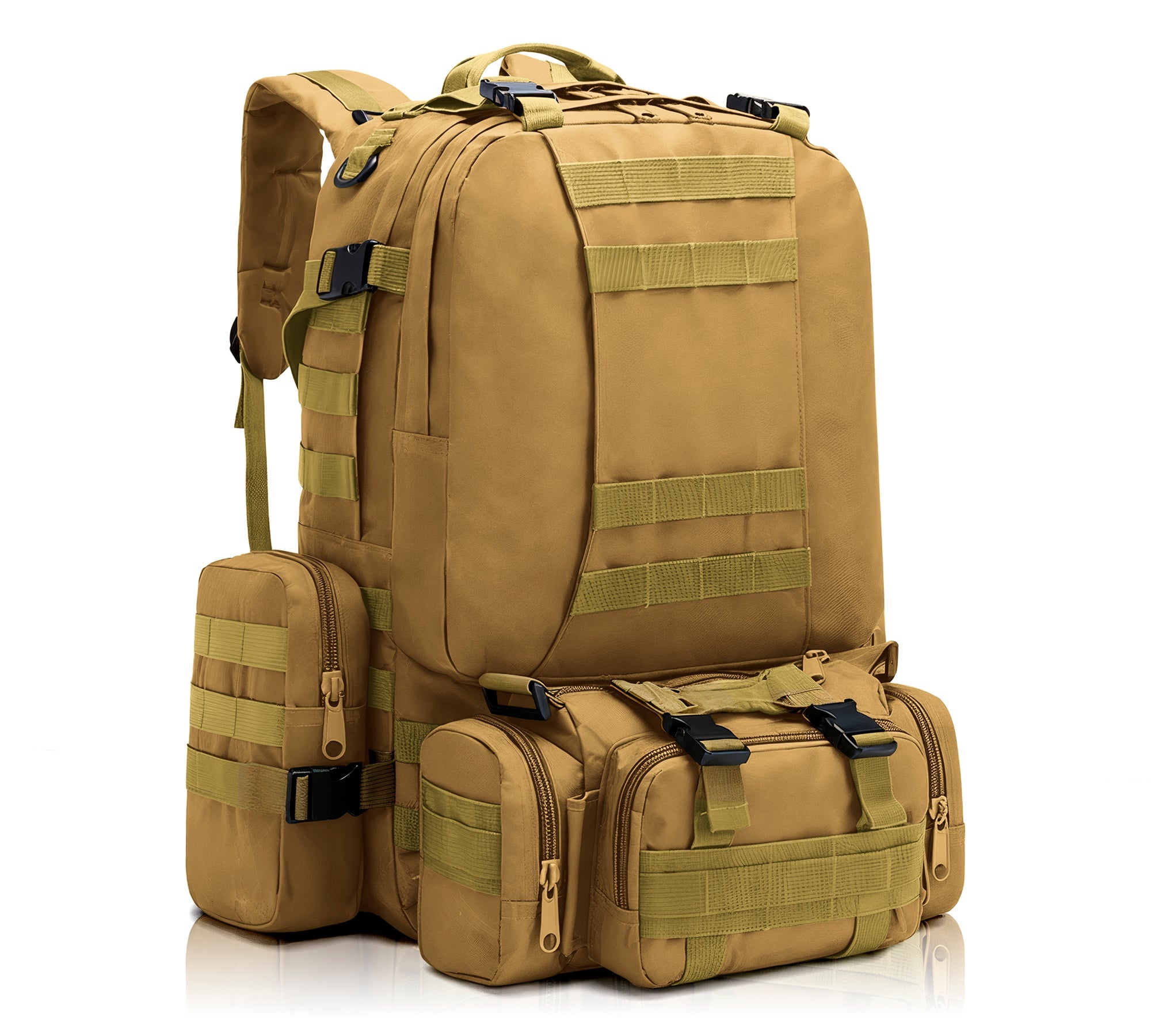 Mochila Senderismo De Gran Capacidad Mochila Impermeable Tipo Militar 4 en 1 - ONDASHOPMX