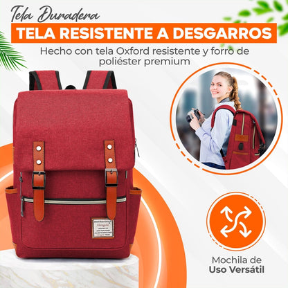 Mochila Vintage Retro Unisex Con Imán De Gran Capacidad Para Escolar & Laptop - ONDASHOPMX