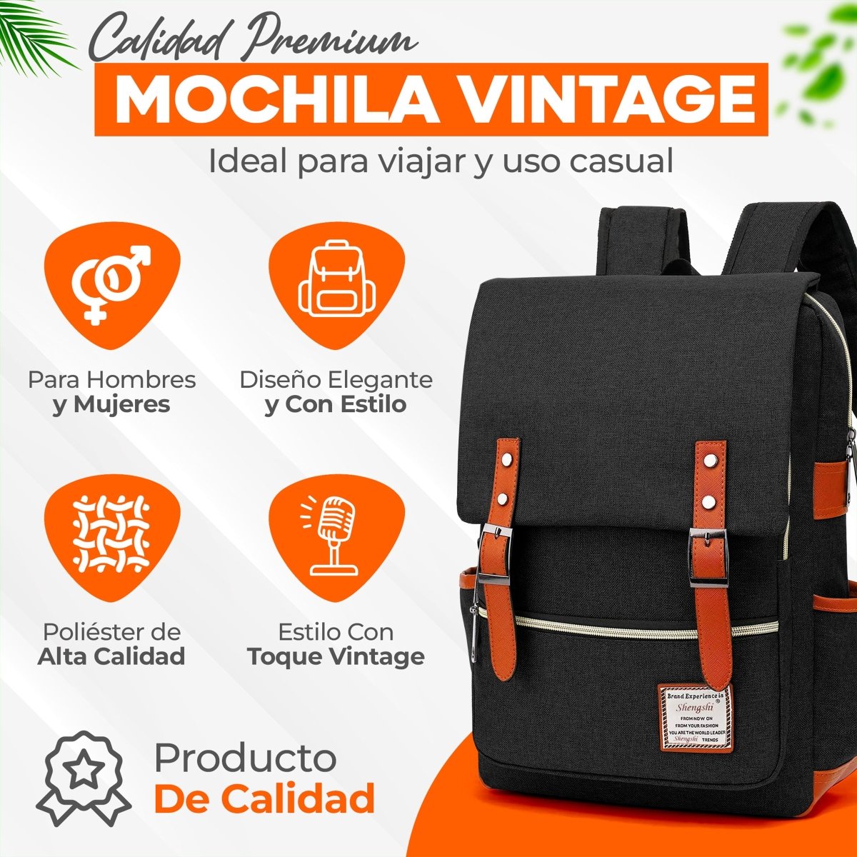 Mochila Vintage Retro Unisex Con Imán De Gran Capacidad Para Escolar & Laptop - ONDASHOPMX