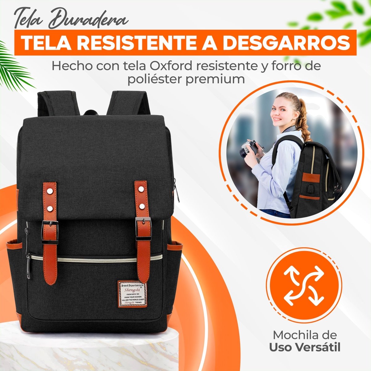 Mochila Vintage Retro Unisex Con Imán De Gran Capacidad Para Escolar & Laptop - ONDASHOPMX