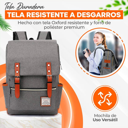 Mochila Vintage Retro Unisex Con Imán De Gran Capacidad Para Escolar & Laptop - ONDASHOPMX