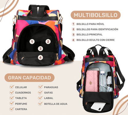 Mochilas Antirrobo De Moda Mochila Bolso De Casual Hombro Gran Capacidad Mochila De Viaje - ONDASHOPMX