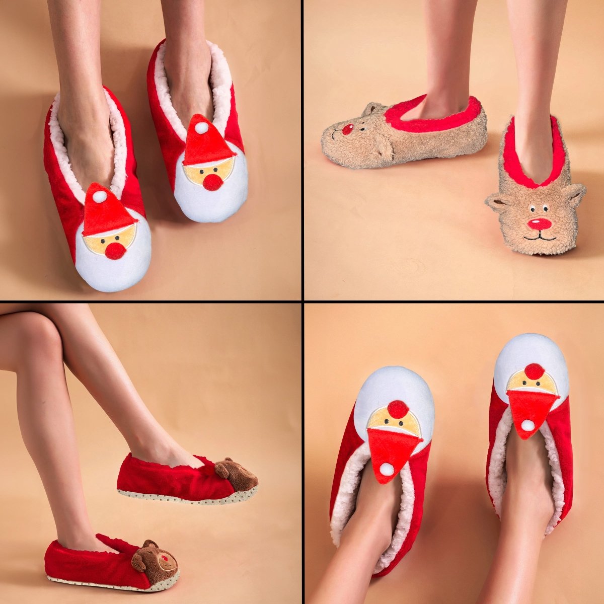 Pack 3 Pantuflas Navideñas - ONDASHOPMX