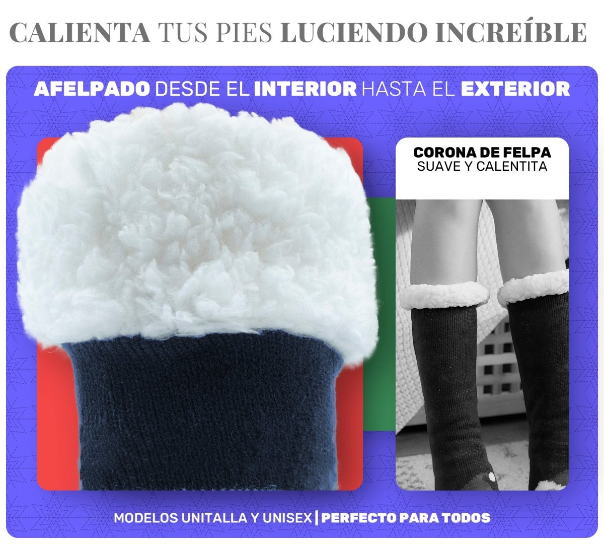 Pack De 3 Calcetines Navideños Acolchonados Con Felpa - ONDASHOPMX
