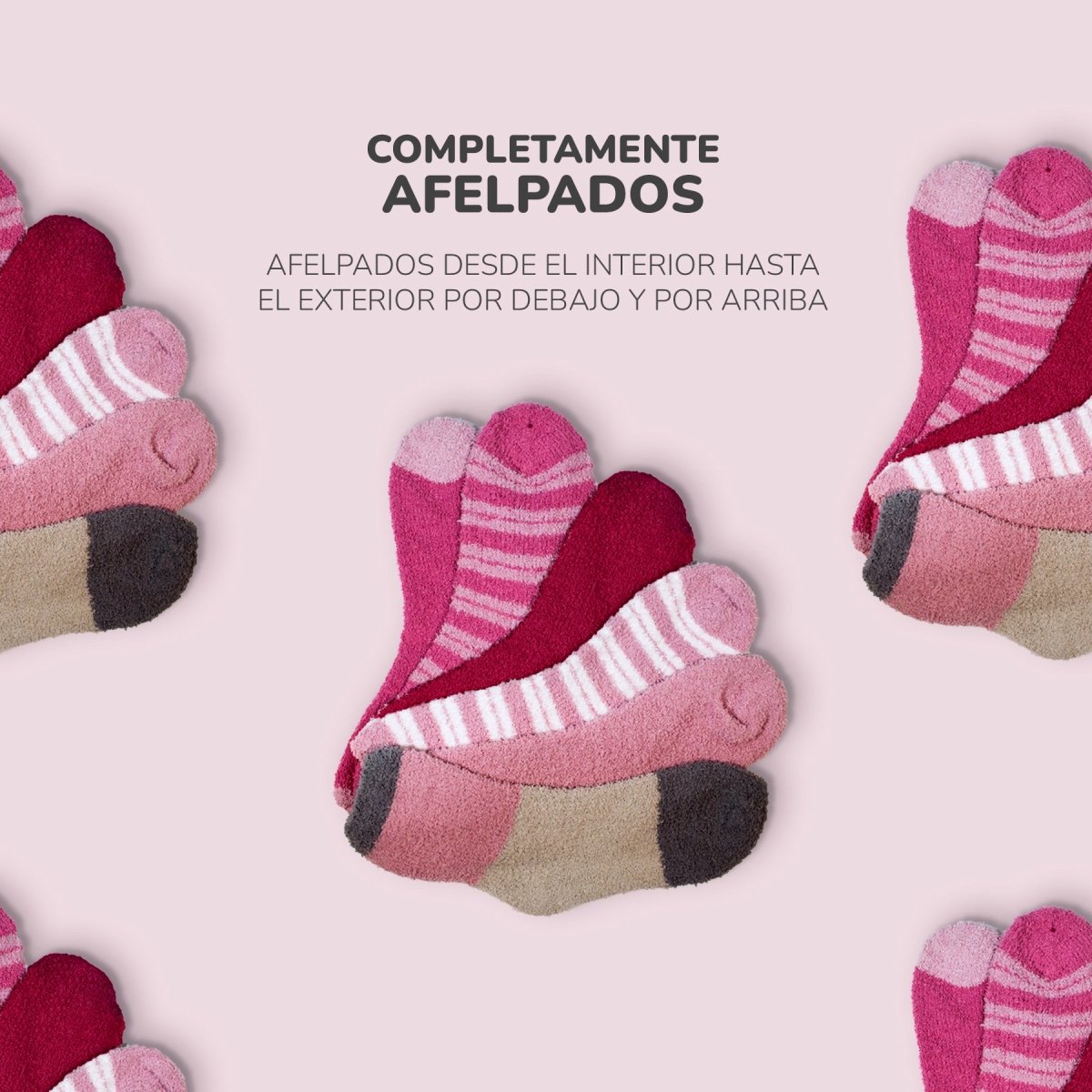 Pack De 6 Calcetines Unitalla Con Felpa Interior y Exterior - ONDASHOPMX