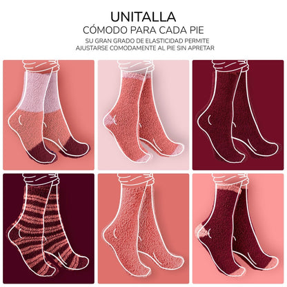 Pack De 6 Calcetines Unitalla Con Felpa Interior y Exterior - ONDASHOPMX