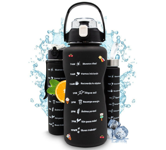 Pack HidraFit 3 En 1 – Botellas Motivacionales Para Todo El Día - ONDASHOPMX