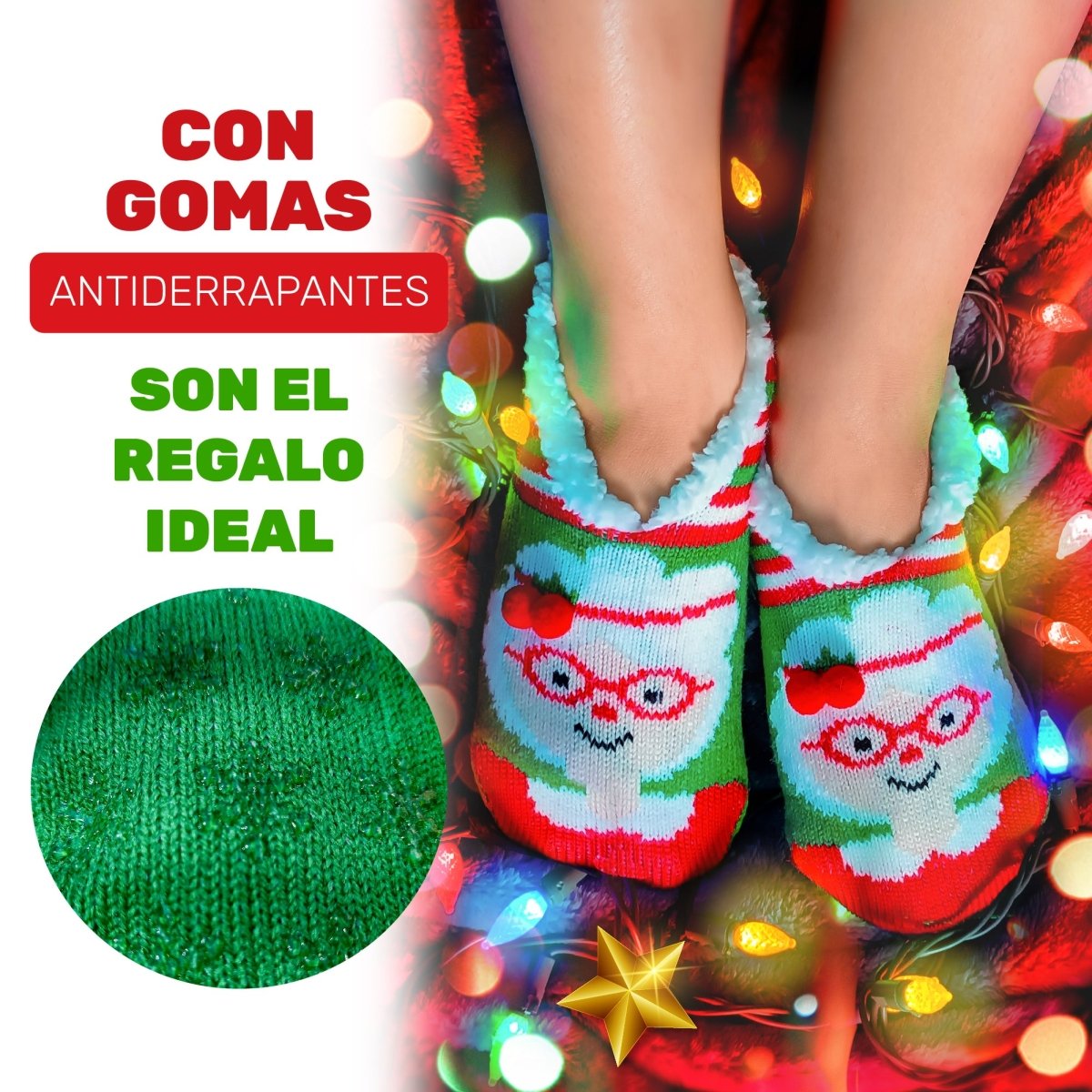 Pantuflas Navideñas Acolchonadas - Pack De 3 Con Antiderrapantes & Diseños Divertidos - ONDASHOPMX