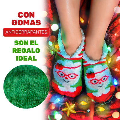 Pantuflas Navideñas Acolchonadas - Pack De 3 Con Antiderrapantes & Diseños Divertidos - ONDASHOPMX