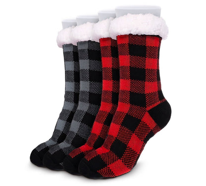 Pantuflas Tipo Calceta Térmica con Felpa Interior & Diseño Escocés - ONDASHOPMX
