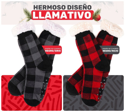 Pantuflas Tipo Calceta Térmica con Felpa Interior & Diseño Escocés - ONDASHOPMX