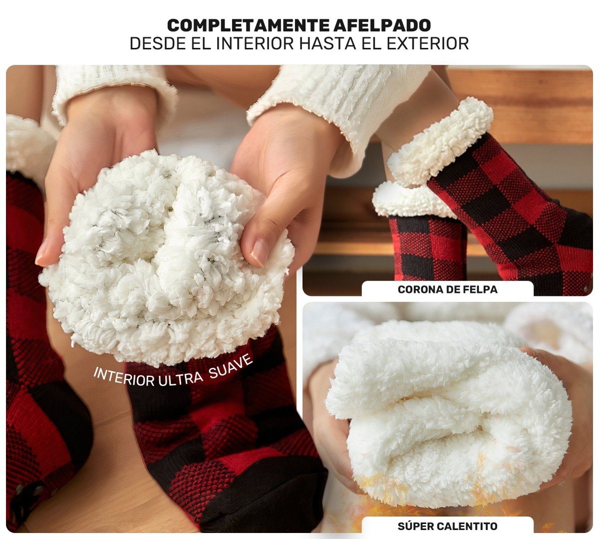 Pantuflas Tipo Calceta Térmica con Felpa Interior & Diseño Escocés - ONDASHOPMX