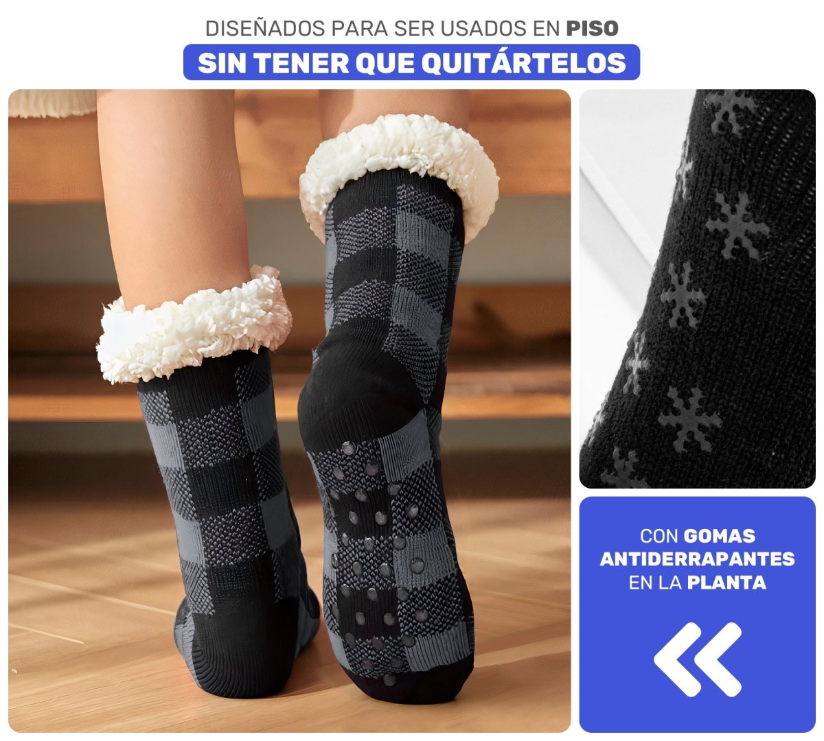 Pantuflas Tipo Calceta Térmica con Felpa Interior & Diseño Escocés - ONDASHOPMX