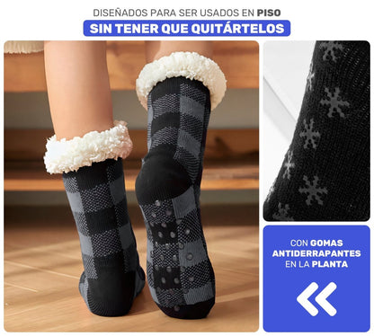 Pantuflas Tipo Calceta Térmica con Felpa Interior & Diseño Escocés - ONDASHOPMX