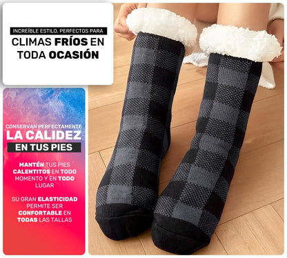 Pantuflas Tipo Calceta Térmica con Felpa Interior & Diseño Escocés - ONDASHOPMX