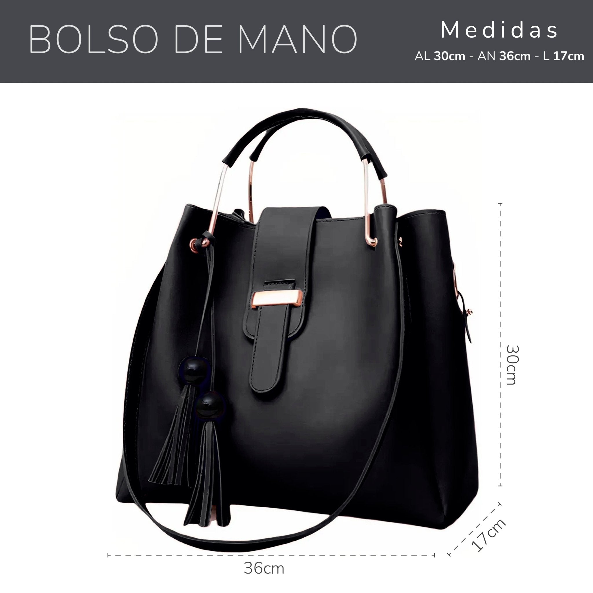 Set 3 Bolsos De Mano Para Mujer, Bolsa De Lujo Gran Capacidad - ONDASHOPMX