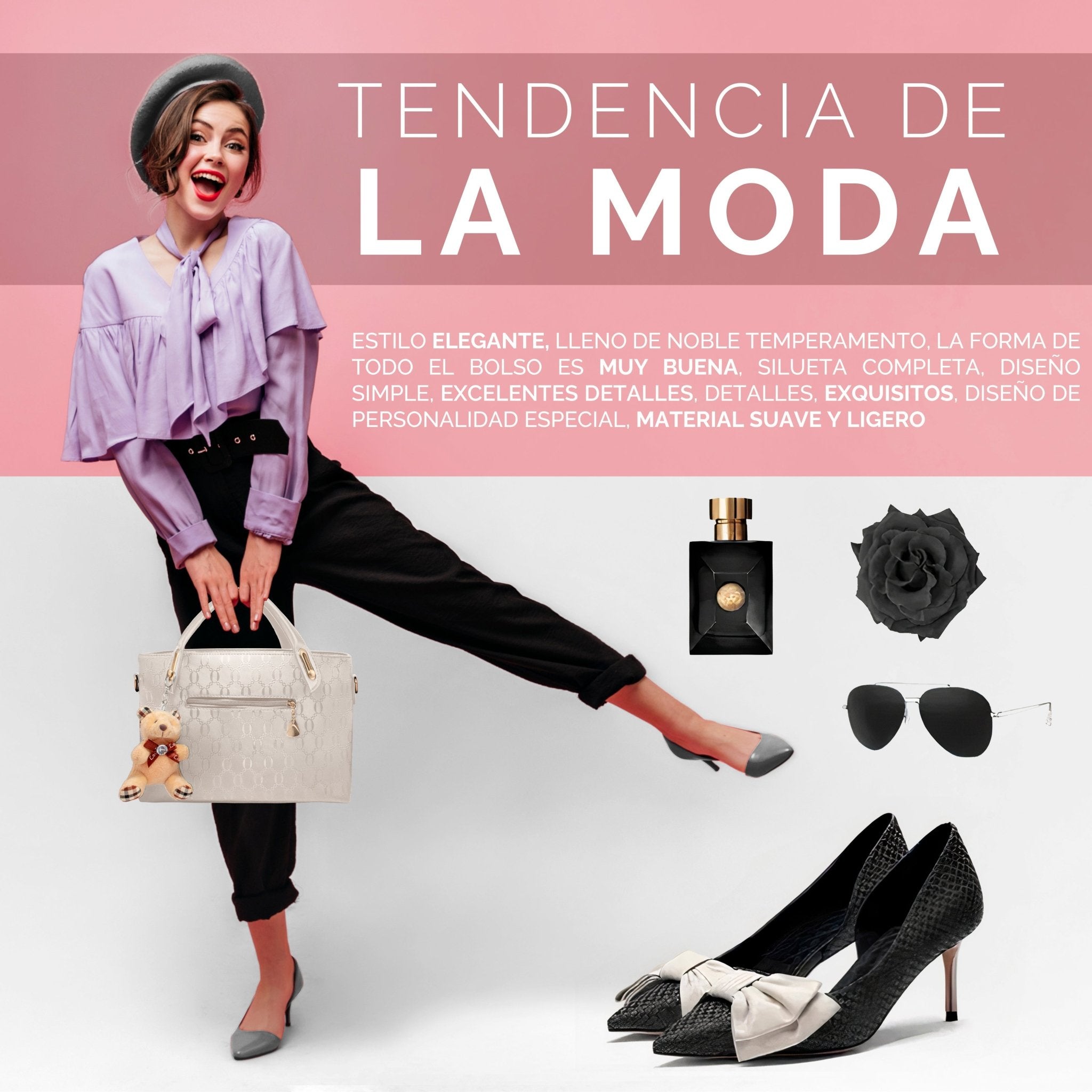 Set 4 Bolsos De Lujo Impermeables Diferentes Tamaños Para Mujer - ONDASHOPMX