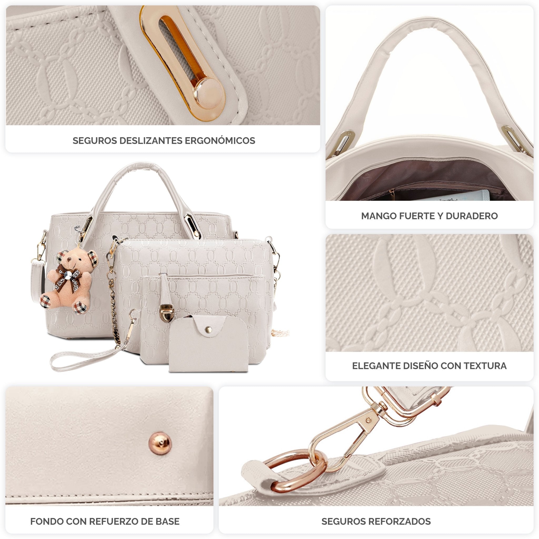 Set 4 Bolsos De Lujo Impermeables Diferentes Tamaños Para Mujer - ONDASHOPMX