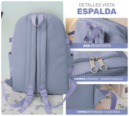 Set 4 Mochilas Escolares Bolsas De Estudiante Tote & Lapicera Kawaii - ONDASHOPMX