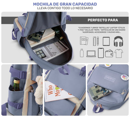 Set 4 Mochilas Escolares Bolsas De Estudiante Tote & Lapicera Kawaii - ONDASHOPMX
