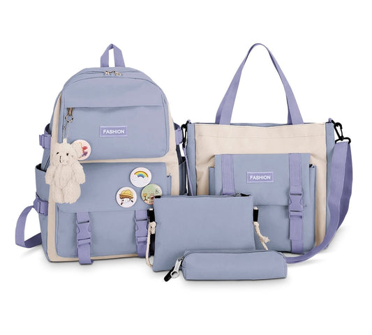 Set 4 Mochilas Escolares Bolsas De Estudiante Tote & Lapicera Kawaii - ONDASHOPMX