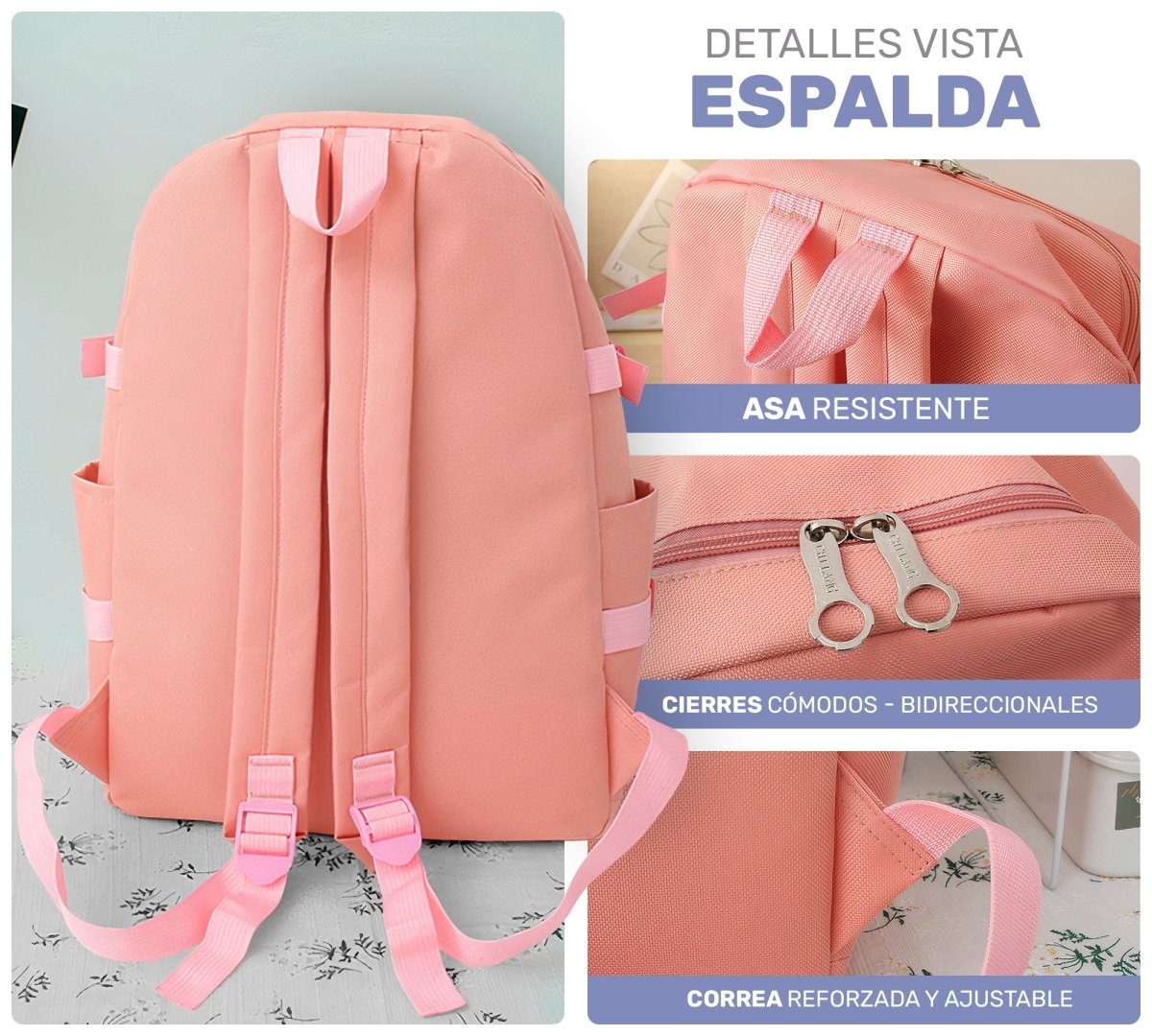 Set 4 Mochilas Escolares Bolsas De Estudiante Tote & Lapicera Kawaii - ONDASHOPMX
