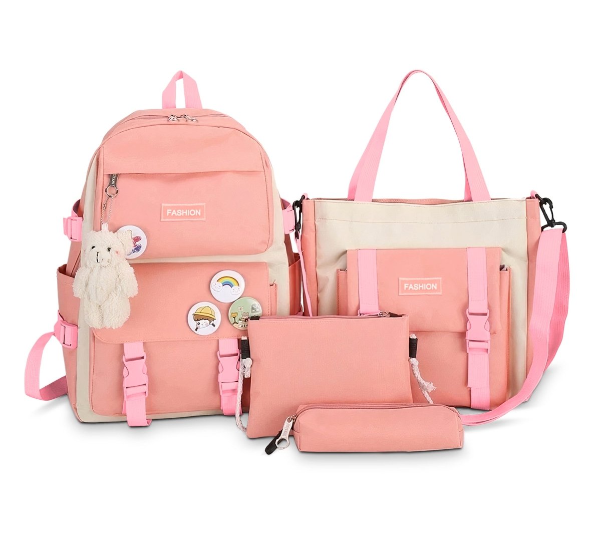 Set 4 Mochilas Escolares Bolsas De Estudiante Tote & Lapicera Kawaii - ONDASHOPMX