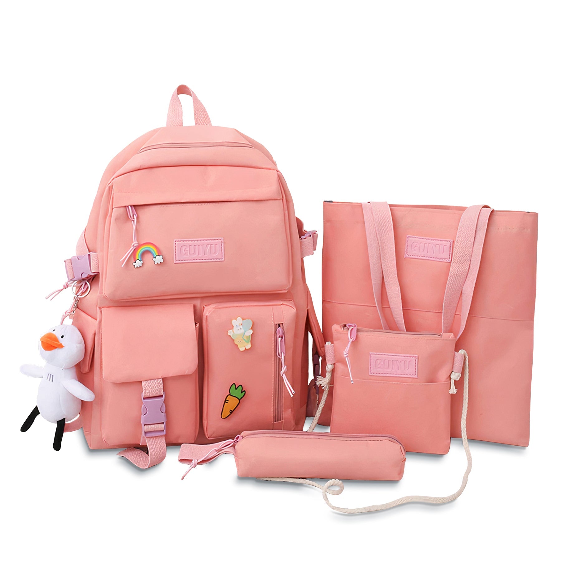 Set 4 Mochilas Escolares Bolsas De Estudiante Tote y Lapicera Kawaii - ONDASHOPMX