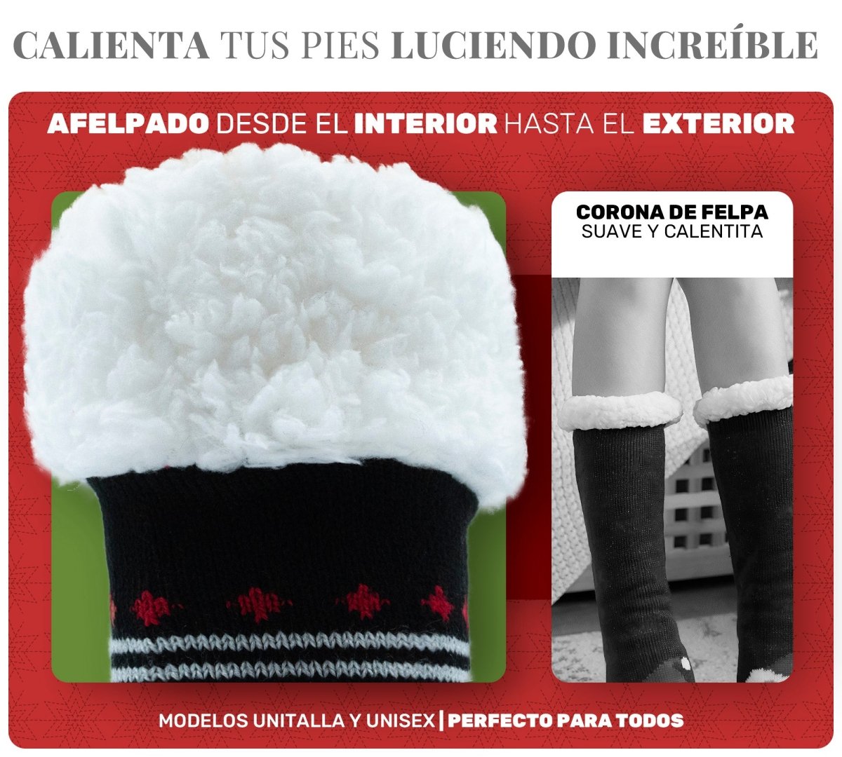 Set De 3 Calcetas Térmicas Navideñas Con Suela Antiderrapante - ONDASHOPMX