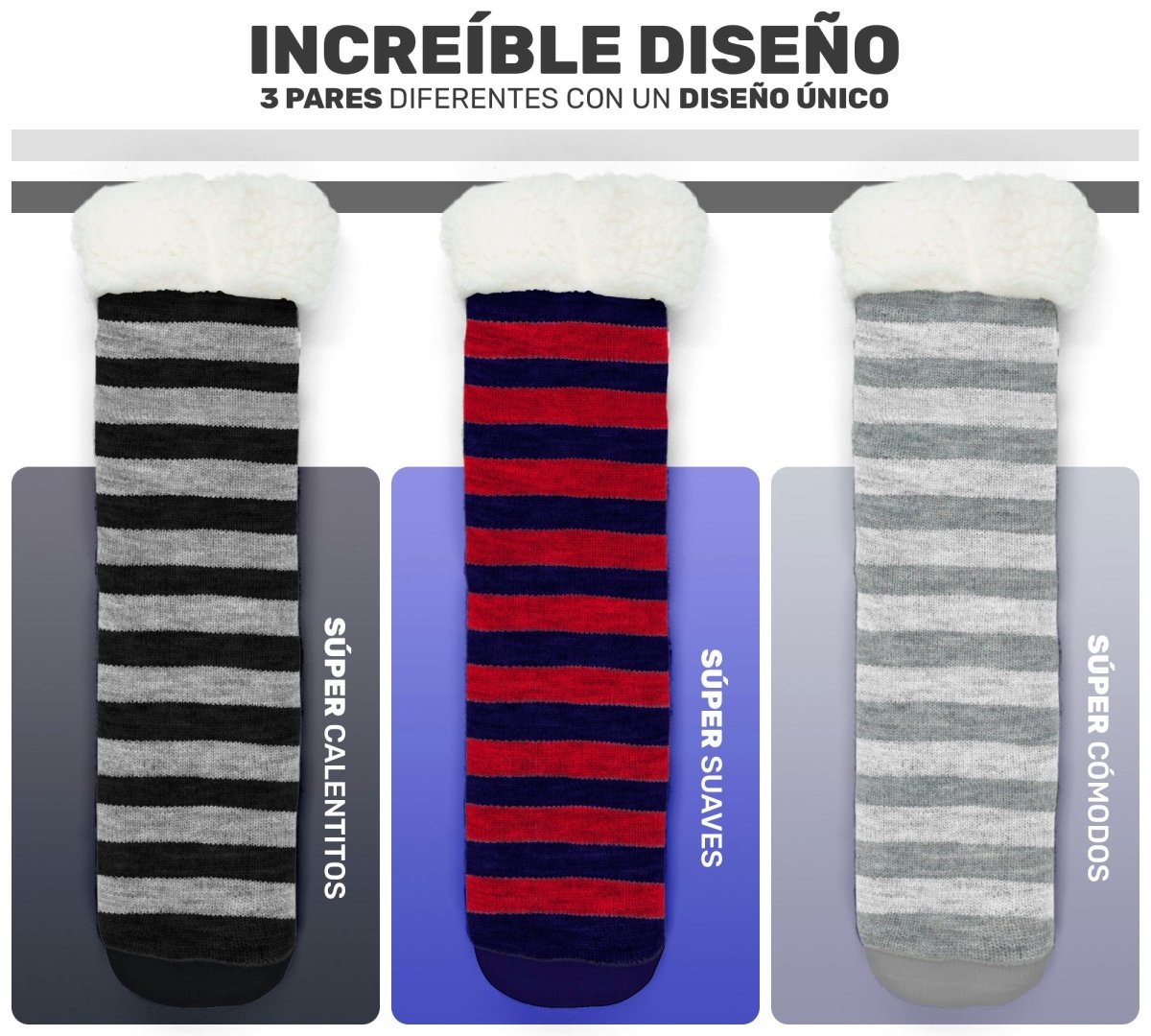 Set De 3 Calcetines Suaves & Térmicos Para Dormir - ONDASHOPMX