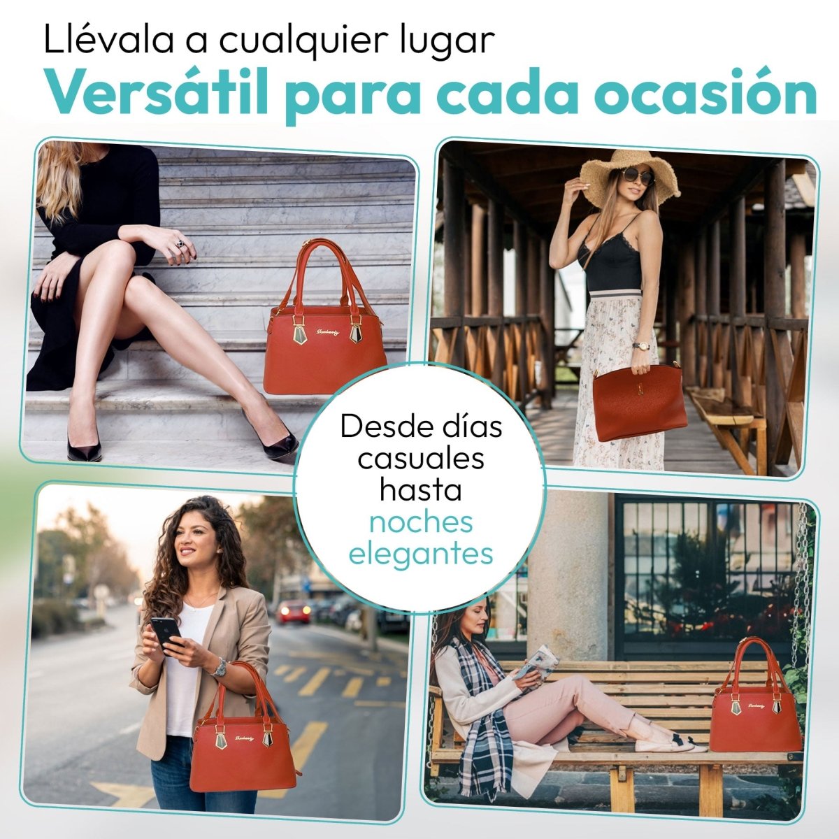 Set de Bolsos Con Diseño Versátil & Cuero Sintético Premium - ONDASHOPMX