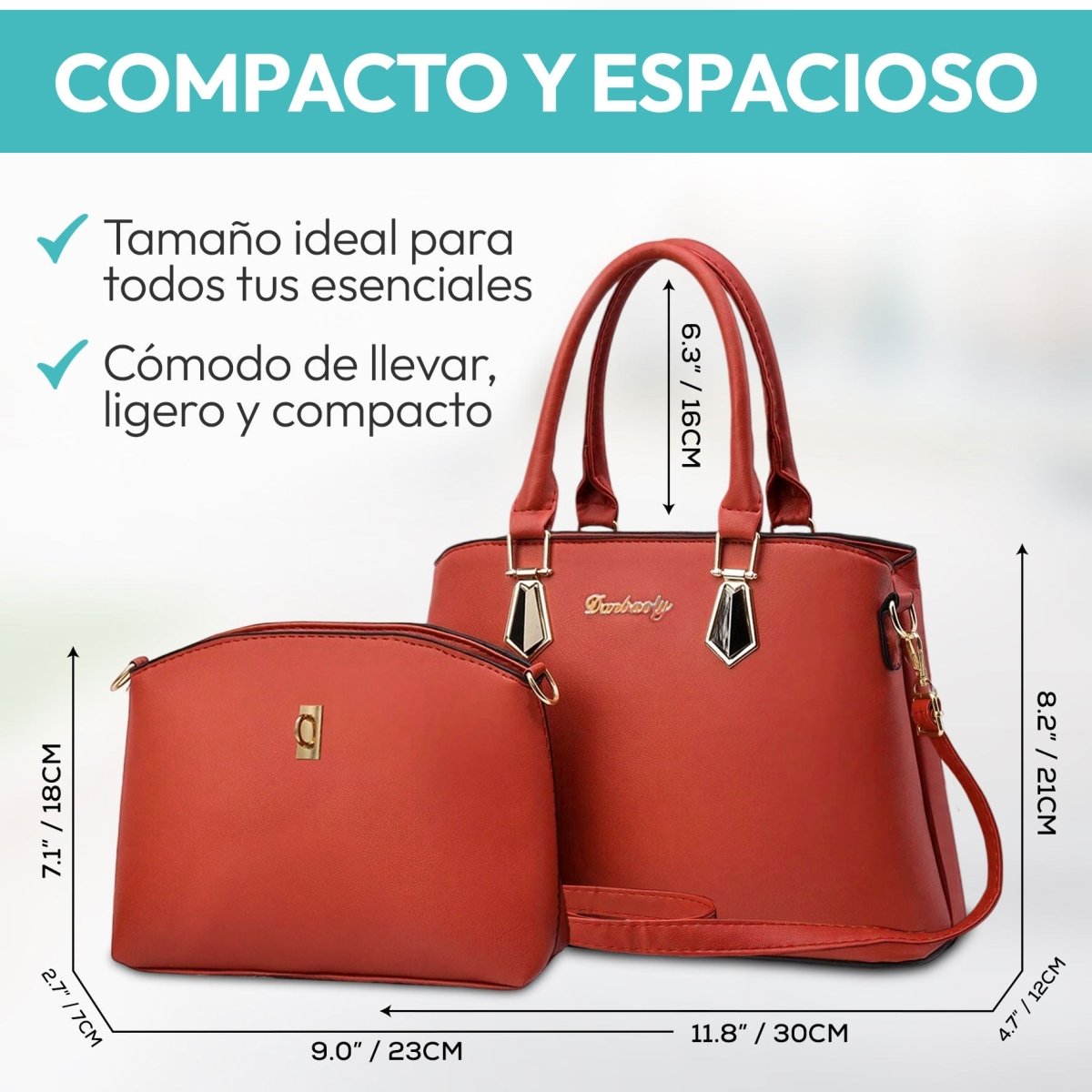 Set de Bolsos Con Diseño Versátil & Cuero Sintético Premium - ONDASHOPMX